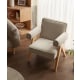 Solidwood Amber Flannelette Armchair, Beige & Oak