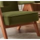 Solidwood Amber Leathaire Armchair, Green & Cherrywood