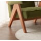 Solidwood Amber Leathaire Armchair, Green & Cherrywood