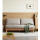 Solidwood Amber Sofa, 170cm, Grey & Natural