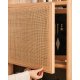 Solidwood Amber Pegboard Storage Rack with Mirror