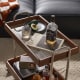 Solidwood Luxembourg Storage Trolley with Glass Top Shelf