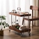 Solidwood Luxembourg Storage Trolley with Glass Top Shelf