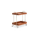 Solidwood Timeless Storage Trolley with Glass Top Shelf