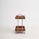 Solidwood Timeless Storage Trolley with Glass Top Shelf