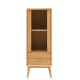 Solidwood Seattle Storage Cabinet with Glass Door, Oak