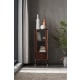 Solidwood Seattle Storage Cabinet with Glass Door, Walnut