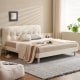 Solidwood Dolce Small Queen Bed Frame, Creamy White