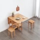 Solidwood Kano Foldable Dining Table with 2 Stools