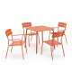 Wellmax Verano Outdoor Aluminium Square Dining Table Set with 2 Armchairs + 2 Chairs, Terracotta