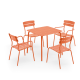 Wellmax Verano Outdoor Aluminium Square Dining Table Set with 2 Armchairs + 2 Chairs, Terracotta