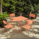 Wellmax Verano Outdoor Aluminium Square Dining Table Set with 4 Chairs, Terracotta