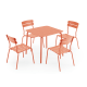 Wellmax Verano Outdoor Aluminium Square Dining Table Set with 4 Chairs, Terracotta