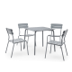 Wellmax Verano Outdoor Aluminium Square Dining Table Set with 4 Chairs, Grey