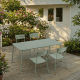 Wellmax Verano Outdoor Aluminium Rectangle Dining Table Set with 4 Chairs, Green