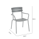 Wellmax Verano Outdoor Aluminium Square Dining Table Set with 2 Armchairs + 2 Chairs, Grey