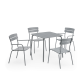 Wellmax Verano Outdoor Aluminium Square Dining Table Set with 2 Armchairs + 2 Chairs, Grey
