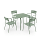 Wellmax Verano Outdoor Aluminium Square Dining Table Set with 2 Armchairs + 2 Chairs, Green
