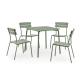 Wellmax Verano Outdoor Aluminium Square Dining Table Set with 4 Chairs, Green