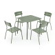 Wellmax Verano Outdoor Aluminium Square Dining Table Set with 4 Chairs, Green