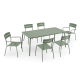 Wellmax Verano Outdoor Aluminium Rectangle Dining Table Set with 2 Armchairs + 4 Chairs, Green