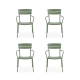 Wellmax Verano Outdoor Aluminium Dining Armchair, Set of 4, Green