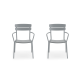 Wellmax Verano Outdoor Aluminium Dining Armchair, Set of 2, Grey
