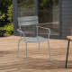 Wellmax Verano Outdoor Aluminium Dining Armchair, Set of 2, Grey