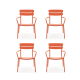Wellmax Verano Outdoor Aluminium Dining Armchair, Set of 4, Terracotta