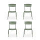Wellmax Verano Outdoor Aluminium Dining Chair, Set of 4, Green