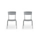Wellmax Verano Outdoor Aluminium Dining Chair, Set of 2, Grey