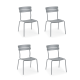 Wellmax Verano Outdoor Aluminium Dining Chair, Set of 4, Grey
