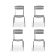 Wellmax Verano Outdoor Aluminium Dining Chair, Set of 4, Grey