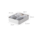 ZenLife Ridge Storage Basket, Flat, White, 26x34.1x8.6cm