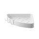 ZenLife Bathroom Wall Shelf with Hooks, Corner, 31x23x4cm