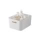ZenLife Ridge Storage Basket with Handle, Medium, White, 22x28x14cm