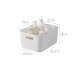 ZenLife Ridge Storage Basket with Handle, Medium, White, 22x28x14cm