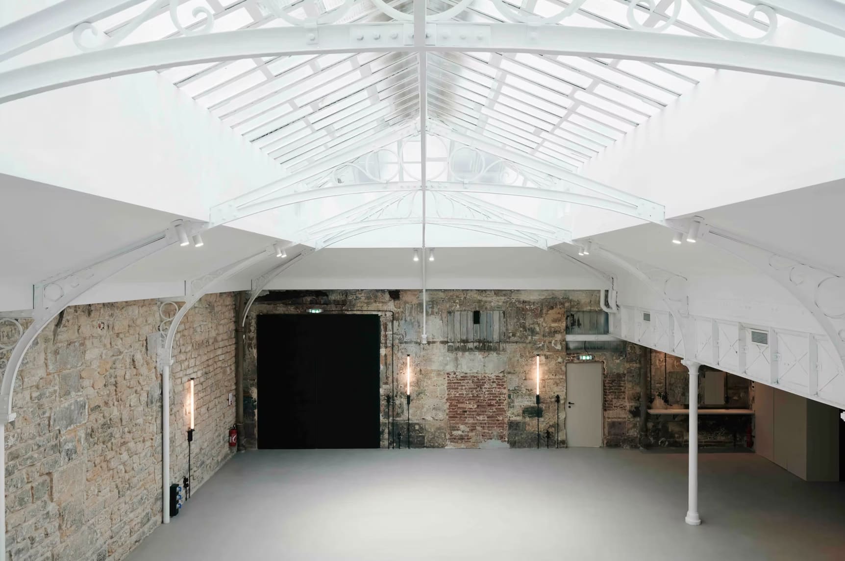 Glass-Roofed Event Venue with an Outdoor Terrace in Le Sentier