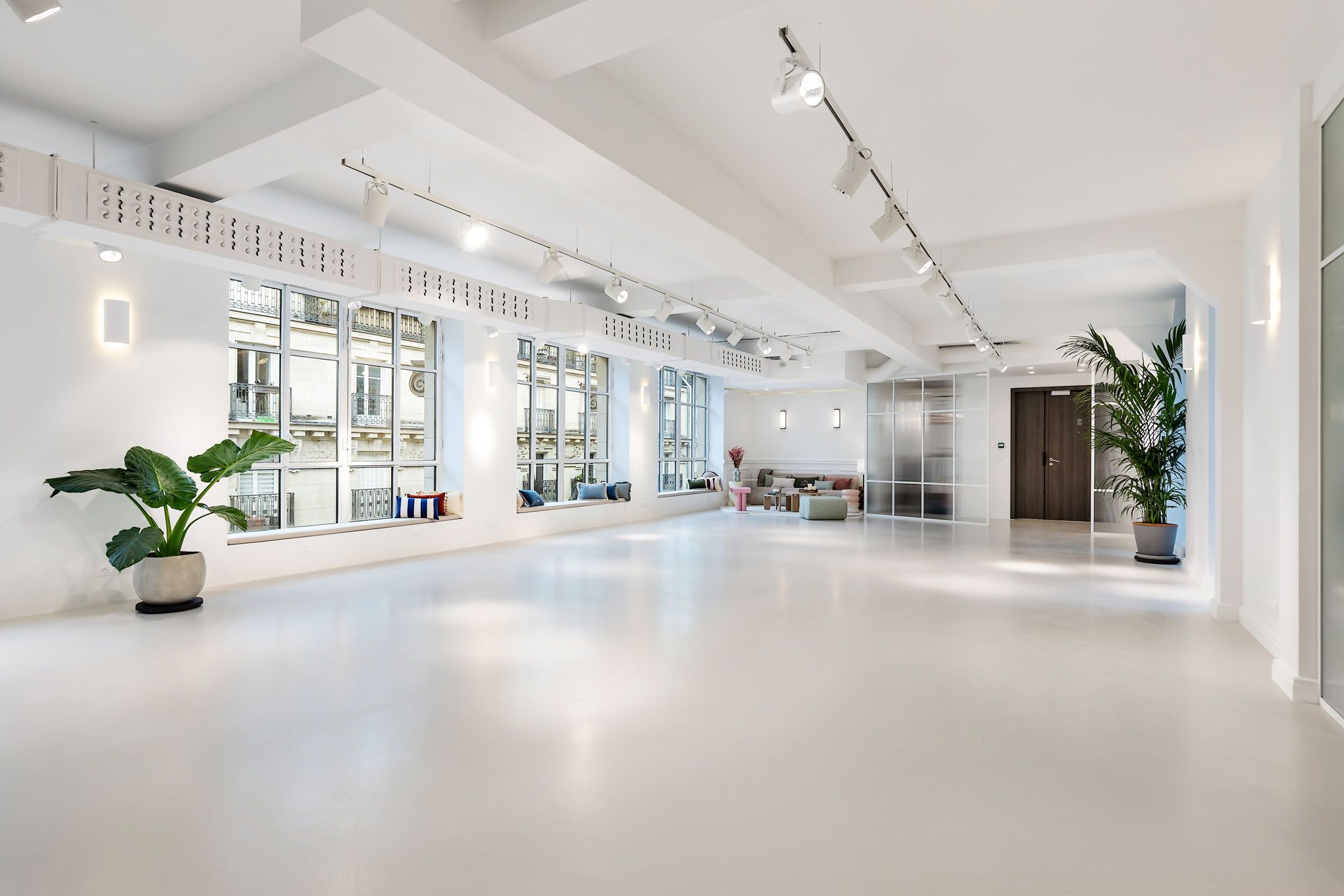 Upper-Floor Venue with Expansive Windows in Le Sentier