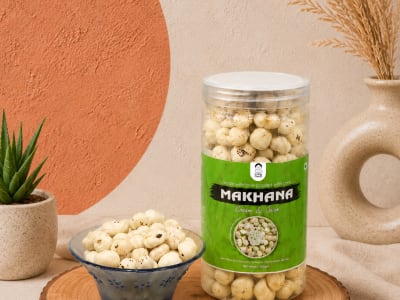 Cream & Onion Roasted Makhana | Namkeen Snacks & Snacks | Healthy Snack | Cholesterol Free | Gluten Free | Rich In Protein Fiber | Roasted in Olive Oil - 70g Jar