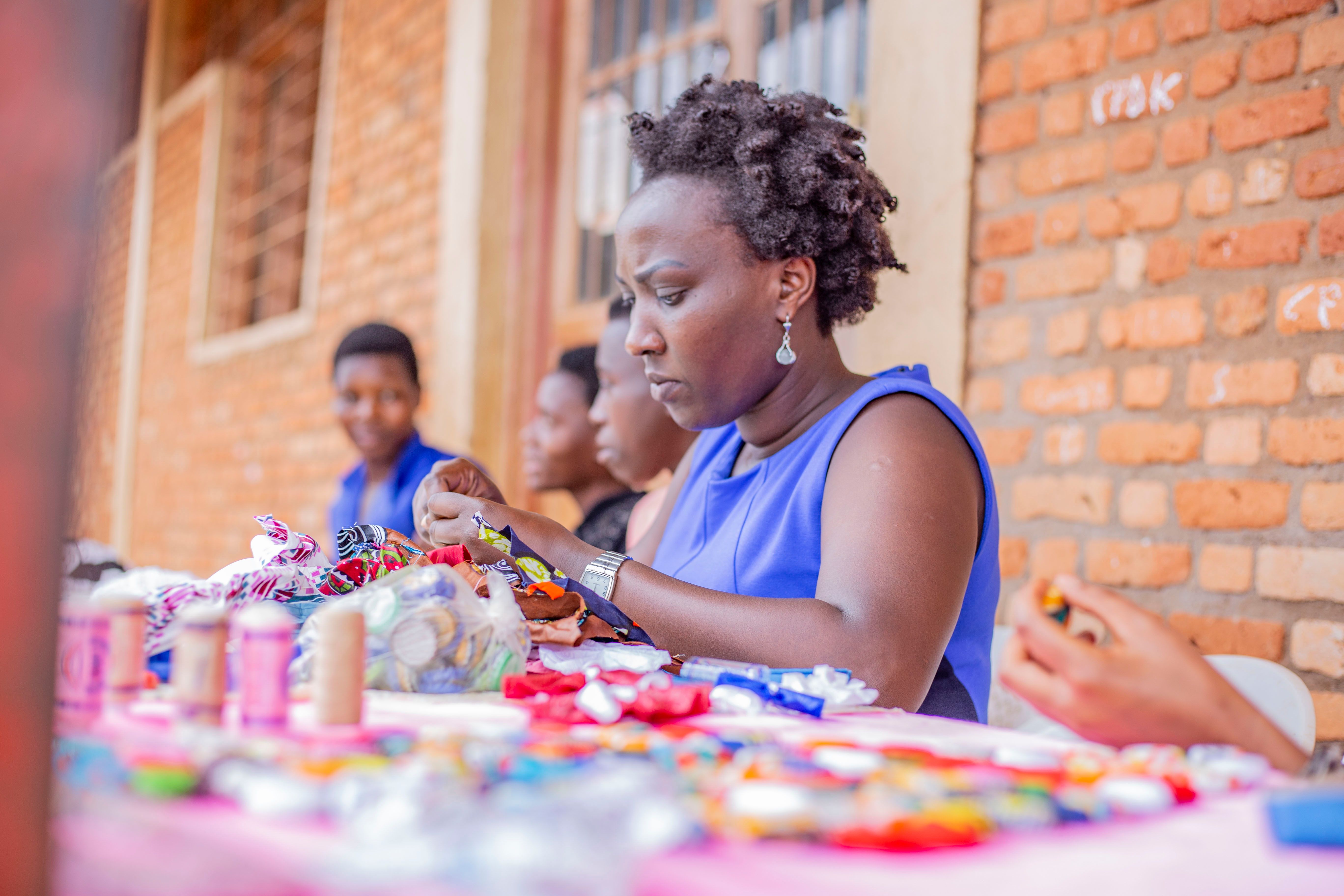 African woman working in a trade setting