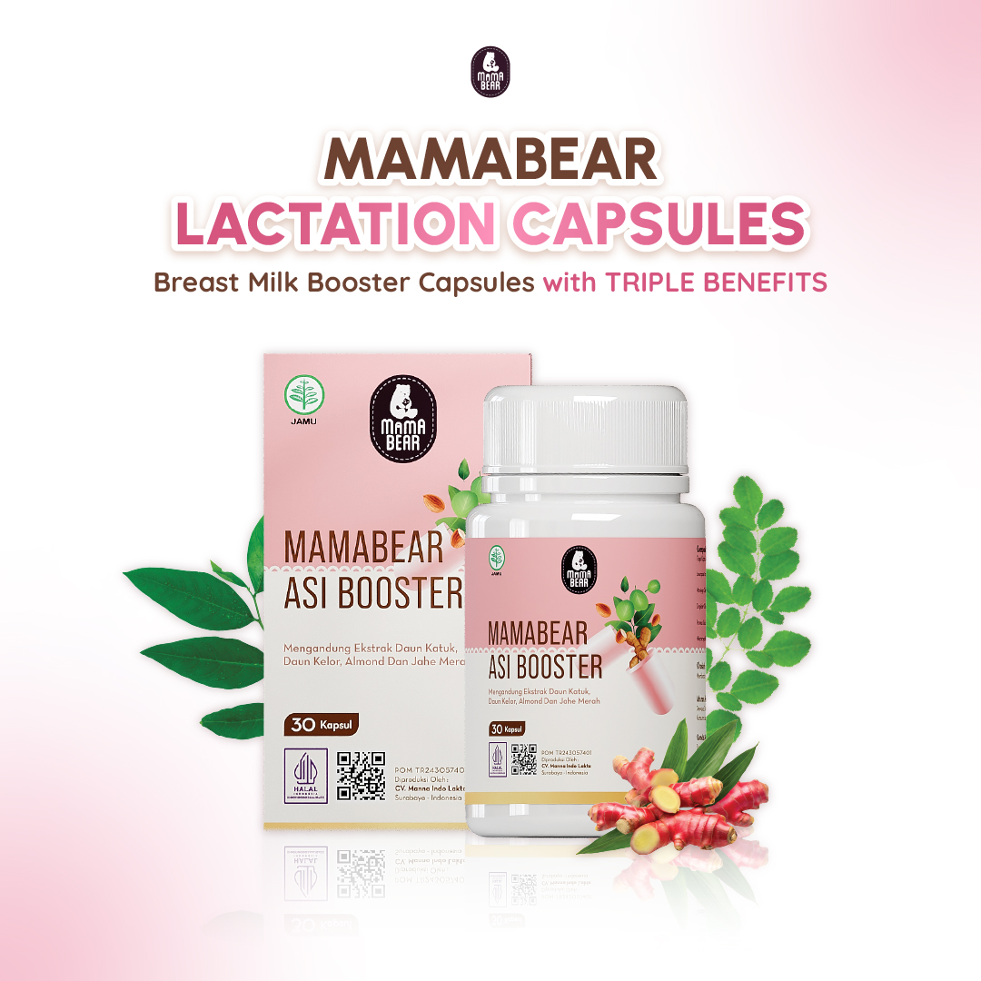 MamaBear ASI Booster 30 Kapsul - Pelancar ASI Fenugreek Free Halal BPOM