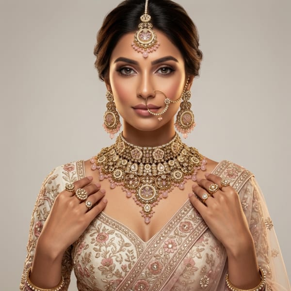 AI Model for Radiant Baby Pink GoldLook Full Set