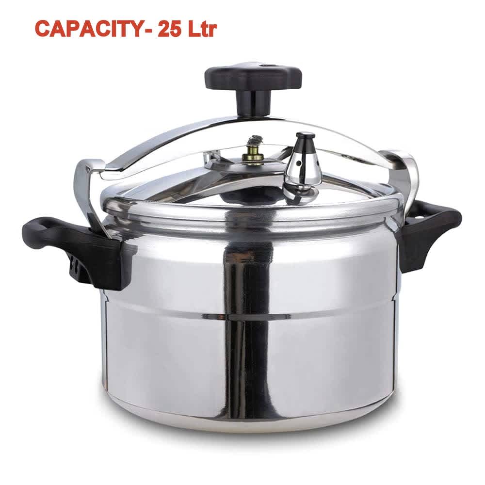 Stainless steel 25L commercial super large pressure cooker with secure locking lid and side handles