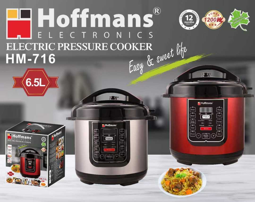 Hoffmans HM-716 6.5L Electric Multifunction Pressure Cooker with Touch Screen and Non-Stick Inner Pot