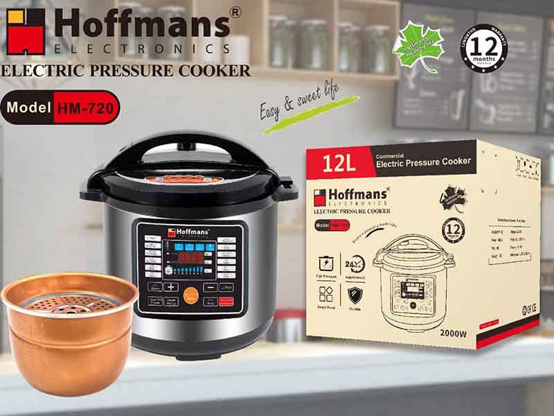 Hoffmans HM-720 12L Electric Multifunction Pressure Cooker with Touch Screen and Non-Stick Inner Pot