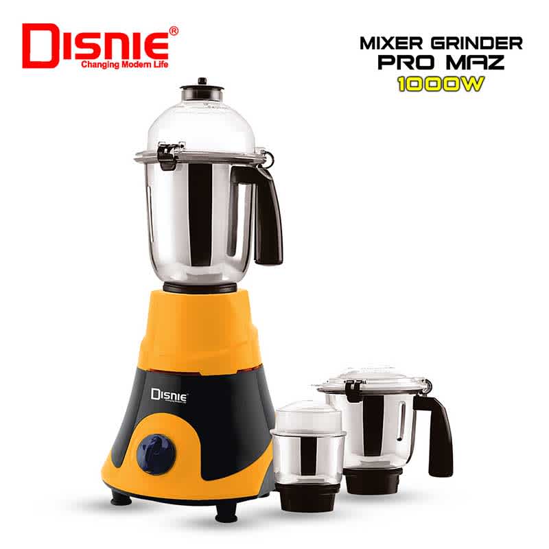 Disnie Pro Maz 1000W mixer grinder and blender with three stainless steel jars
