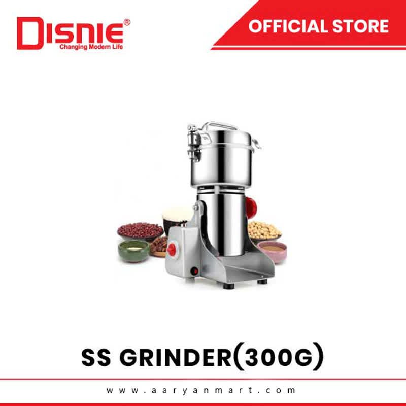 Disnie 300g electric stainless steel spice grinder with 1500W motor for grinding spices, grains, seeds and dry foods