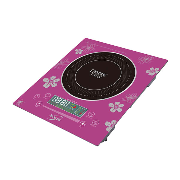 Disnie DI-IND23 pink energy-saving electric induction stove with digital touch control and crystal cooktop