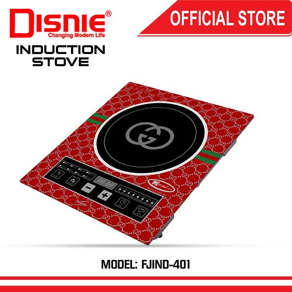 Fuma Japan FJ-IND-401 energy-saving electric induction stove with red marble-pattern crystal top and touch control